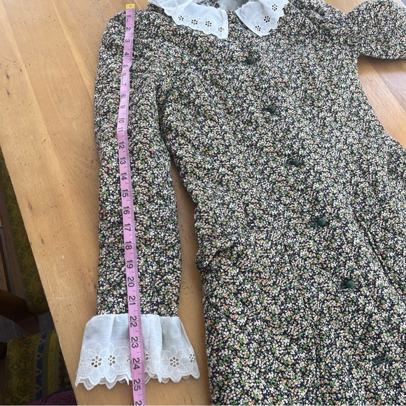 Vintage Cottagecore Robe Floral House Dress Grandma Quilted Nightgown Pockets - Picture 16 of 16